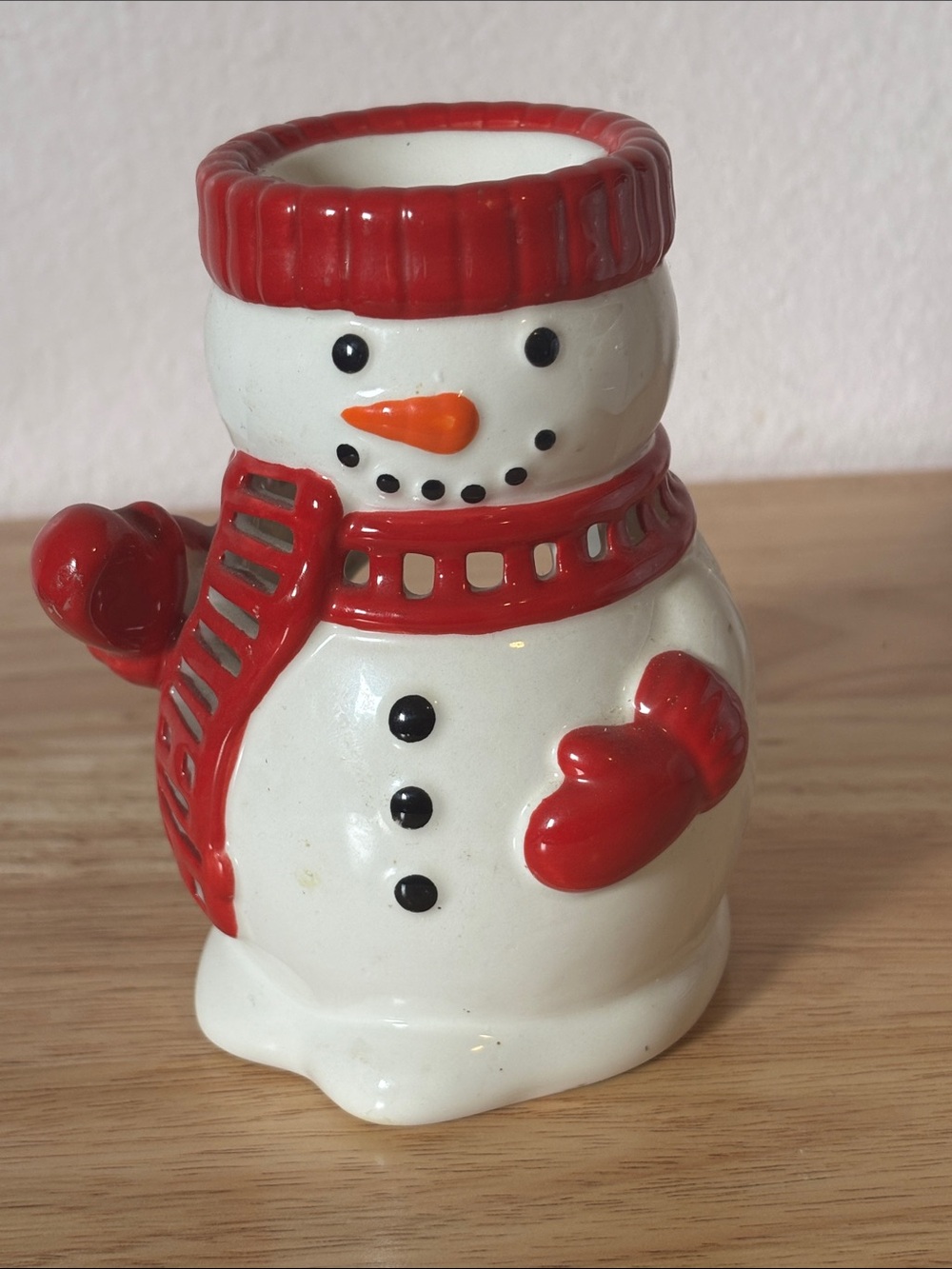 Slatkin & Co 2011 Holiday Snowman Ceramic Oil Warmer, Rare